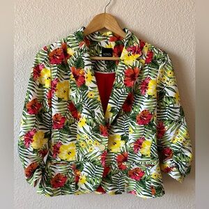 XOXO Hibiscus Floral Blazer